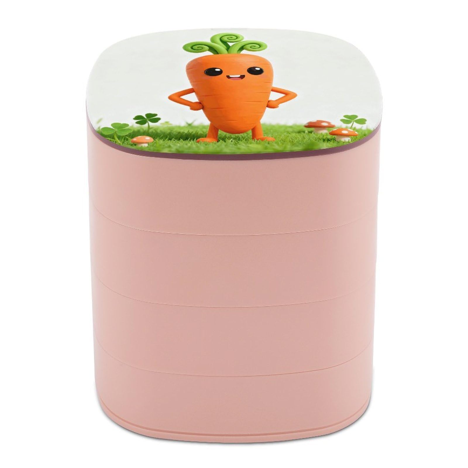 VstaDank 360° Rotating Vegetable Jewelry Box, Multi-Layer Large Capacity Jewelry Organizer for Earrings Necklaces Rings, Dustproof Desktop Storage Case for Women