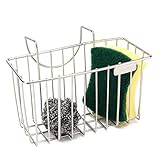 Sponge Holder, Sink Caddy Kitchen, Soap Dishwashing Liquid Drainer Brush Rack, Dish Draining Sink Basket - Stainless Steel