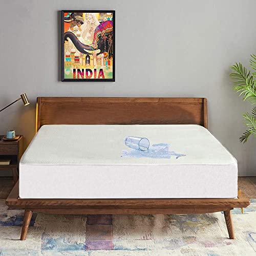 Image of Trance Cotton Feel Terry 72 x 70 inch Ultra Soft Waterproof Mattress Protector | Breathable - Hypoallergenic Fitted Style Mattresses Cover (72x70 inch | 6x5.8 feet, White - Pack of 1)