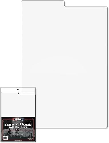 BCW Divisores altos para cómics (paquete de 25), organizadores con pestañas y sin ácidos para almacenamiento de cómics, calidad de archivo y