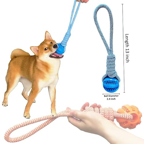 Neishng 3-Pack Dog Chew Toys For Aggressive Chewers Large/Medium Breed Fetch And Tug Rope Ball Toys, Interactive Treat Dispensing Dog Teething Toy, Big Indestructible Dog Toy, Non-Toxic Puppy Chew Toy #TOP3
