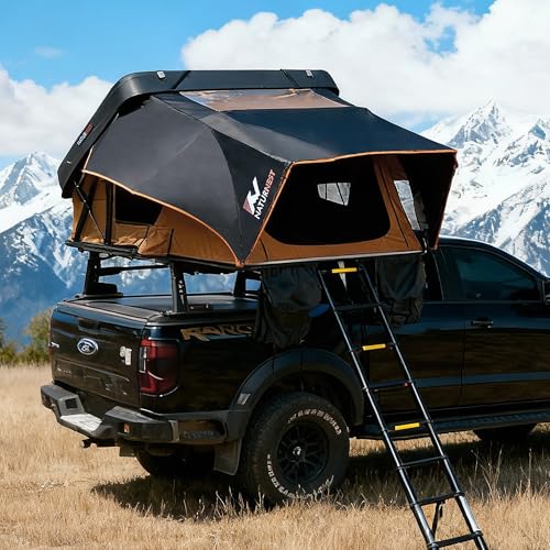 Naturnest Rooftop Tent Hard Shell, Easy Set Up Extra Large Roof Tent for 4 Person Camping Top Tents, Waterproof UV-Resistant 4 Season Tents for Truck, Jeep, SUV, Trailer - Sirius 2 Plus XL
