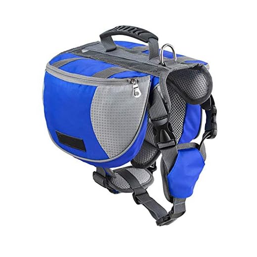 Lifeunion Adjustable Service Dog Supply Backpack Saddle Bag for Camping Hiking Training(Blue,Large)
