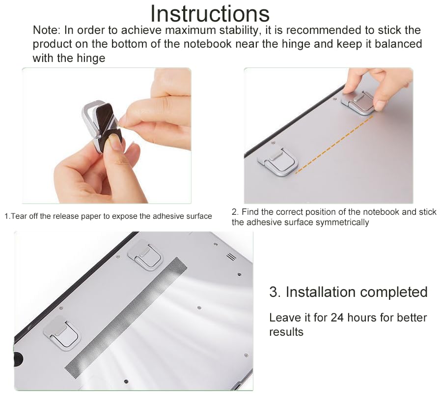 Supporto Per Laptop Pieghevole In Lega Di Zinco - Alza PC Portatile Per Ventilazione E Ergonomia | Adesivo Nano Riusabile - Foto 2