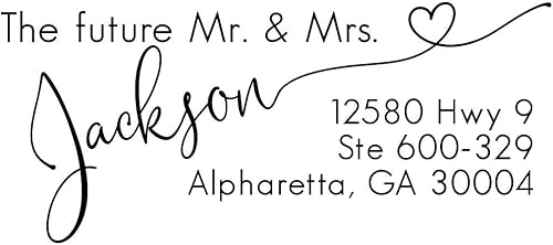 Miniatura 3 de Sello de dirección personalizado, sello autoentintado personalizado, tinta negra, sello de goma de boda, preentintado con tinta negra, PSI