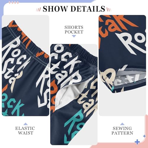 Rock Graffiti Colorful Letters Boys Pants for Kids Jogger Pants with Pockets S-XL4