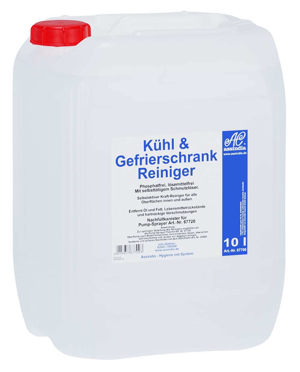 Kühlschrank Intensiv Reiniger 10l Kühlschrankreiniger & Gefrierschrankreiniger Assindia