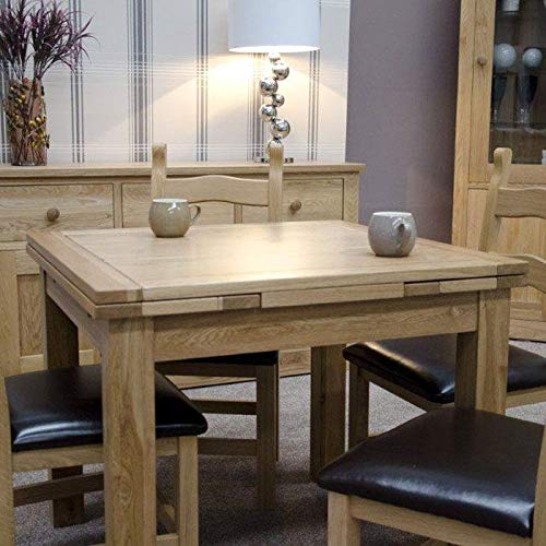 OAK Furniture Deep Astoria - Sillas de Comedor de Roble Encerado, Piel sintética rústica, Color marrón, Juego de 2