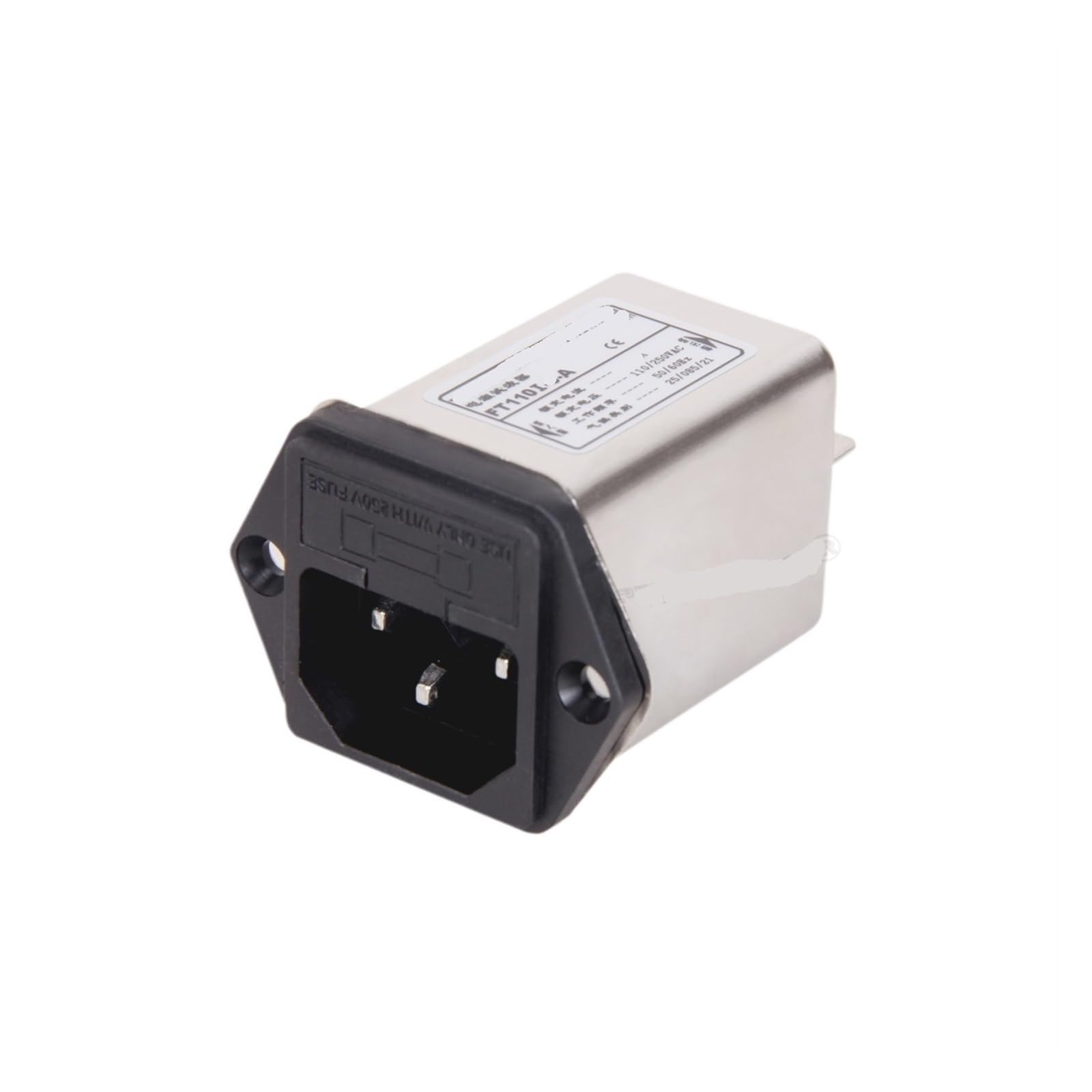 IEC-Netzfilter mit Sicherung und Gehäusefilter für Verstärker FT110I-10-A