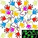 POPLAY 56PCS Sticky Hands Small, Glowing Sticky Hands Glitter Sticky Fingers Stretchy Sensory Toys Goodie Bag Stuffers for Halloween Pinata Fillers Party Favors