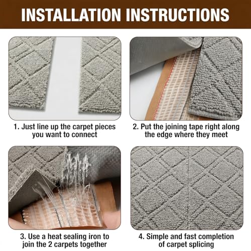 Image of Fasmov Carpet Joining Tape, 4 Inches x 66 ft Carpet Seam Tape, Heat Bond Seaming, Strong Adhesion, DIY Tape for Hardwood Floors, mats, Wall Hanging, Safe
