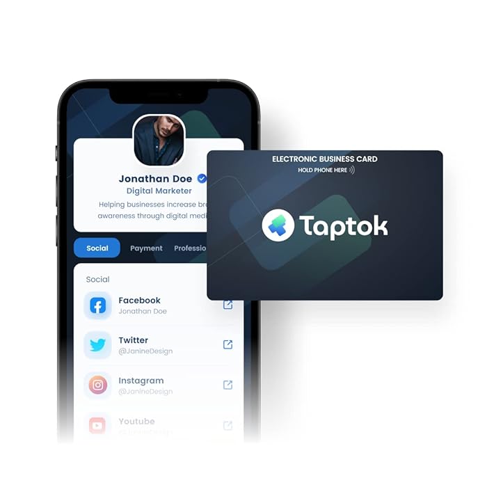 Buy Essentials Gen3 Card (Black) Taptok Starter EBC Electronic Business Card Smart NFC