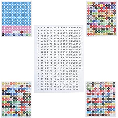 5 Sheets DMC Colours Number Labels Stickers Colour Number Stickers Labels for Multiple Colours for Diamond Painting Storage Boxes DMC Dental Floss Number Stickers Classification Letters Cover