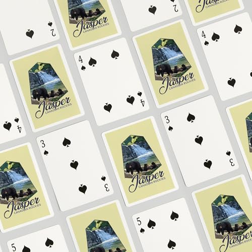 Lantern Press Jasper, Canada, Canadian Rockies, Baraja Poker 52 Cartas miniatura 4