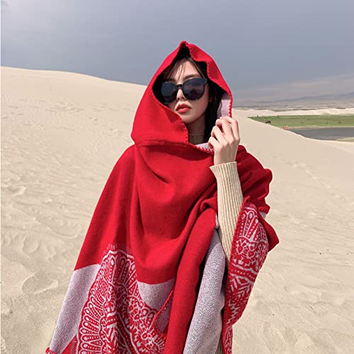 Chinese ethnic style shawl, women's large Pashmina cape, shawl, women's patterned color matching scarf, shawl4