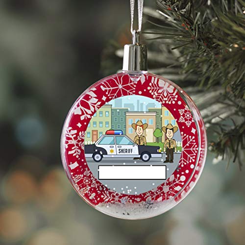 PrintedPerfection.com Personalized StoryLine Cartoon Caricature Snow Globe Christmas Ornament: Farmer Without Hat - Female