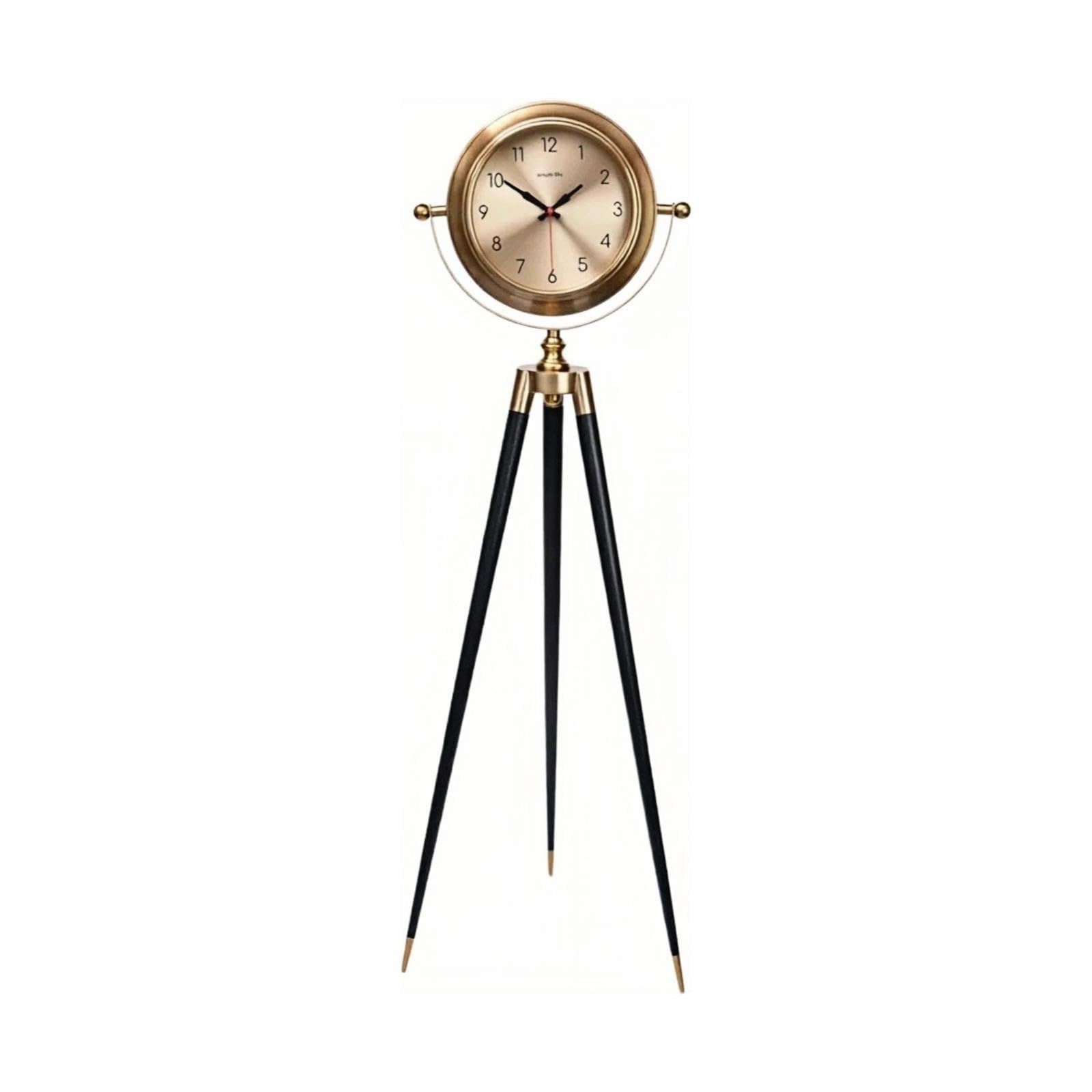 Reloj de Abuelo Reloj de pie de Metal trípode Cuarzo silencioso