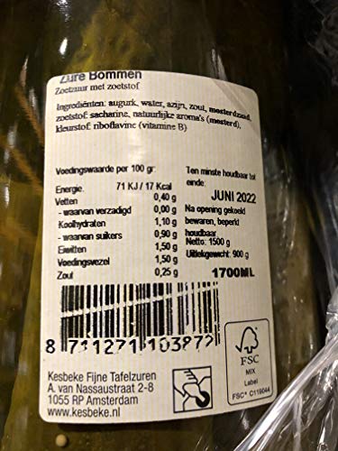 Kesbeke Zure Bommen ZOETZUUR 4 x 1700 ml - Afbeelding 3