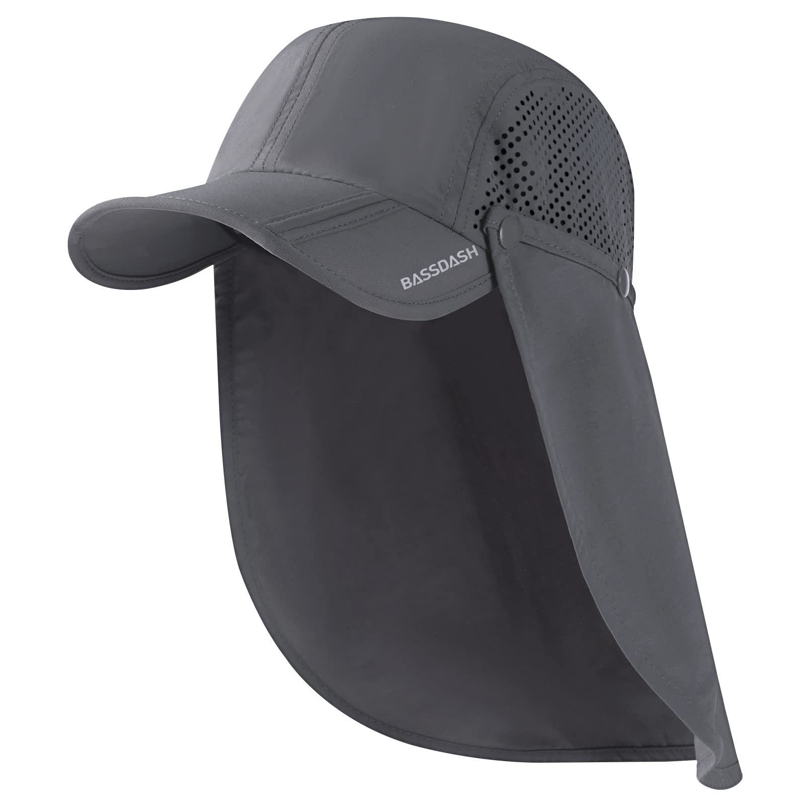 Bassdash UPF 50 + Gorra de Pesca Plegable Gorra de béisbol, con Tapa de Cuello extraíble, portátil, Adecuada para Senderismo de Golf Masculino y Femenino