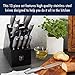 J.A. Henckels International Modernist Kitchen Knife Set with Block, 13-pc, Chef Knife, Knife Sharpener, Utility Knife, Black