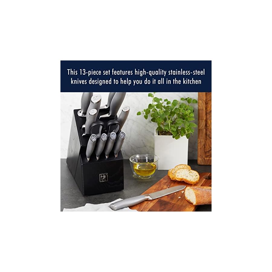 HENCKELS-Modernist-Razor-Sharp-13-pc-Knife-Set-German-Engineered-Informed-by-100-Years-of-Mastery-Chefs-Knife HENCKELS Modernist Razor-Sharp 13-pc Knife Set, Chef Knife, Paring Knife, Steak Knife, German Engineered Informed by 100+ Years of Mastery, Black