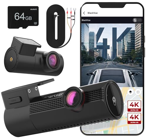BlackVue Elite 10 Dual 4K Dash Cam Front and Rear HDR Dual STARVIS 2 Free 64GB Micro SD Card&Hardwire Cable Included Dash Camera for Cars 24H Parking Mode Wi-Fi GPS App Control