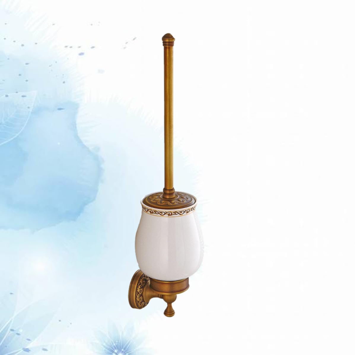 ibasenice Set Scopino Bagno Vintage in Rame Supporto da Parete, Set Pennelli Setole Morbide per Hotel e Ufficio