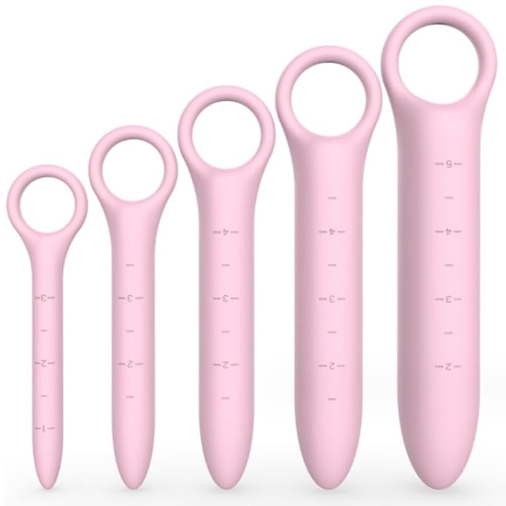Dilatatori Silicone 5 Pezzi, Dilatatore Vaginale, Dilatatore Ano per Donna Uomo, Rosa