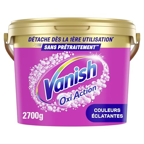 Vanish Oxi Action Booster de lavage détachant textile poudre dès la 1ère utilisation et anti-décoloration - 2,7kg