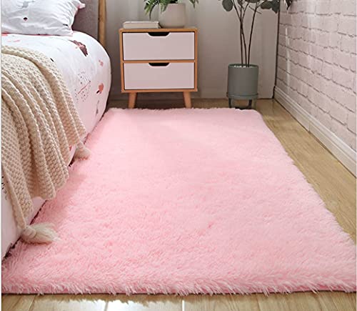 LIYINGKEJI Ultra Suave Alfombras para niños Alfombras de habitación Shaggy Area Rugs Home Decor 60 X 120 cm (Rosa (Rectangular)) Cover