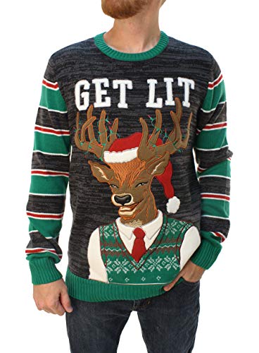 Ugly Christmas Sweater Company Men's Assorted Animals and Reindeer Crew Neck Xmas Sweaters