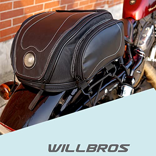 Bolsa trasera impermeable para motocicleta de cuero grande miniatura 6
