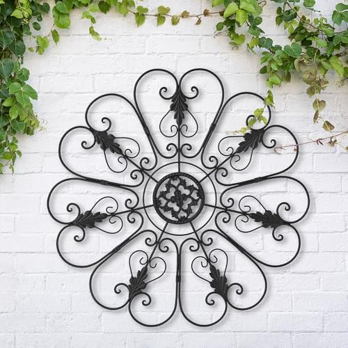 Glitzhome Large Floral Iron Wall Decor