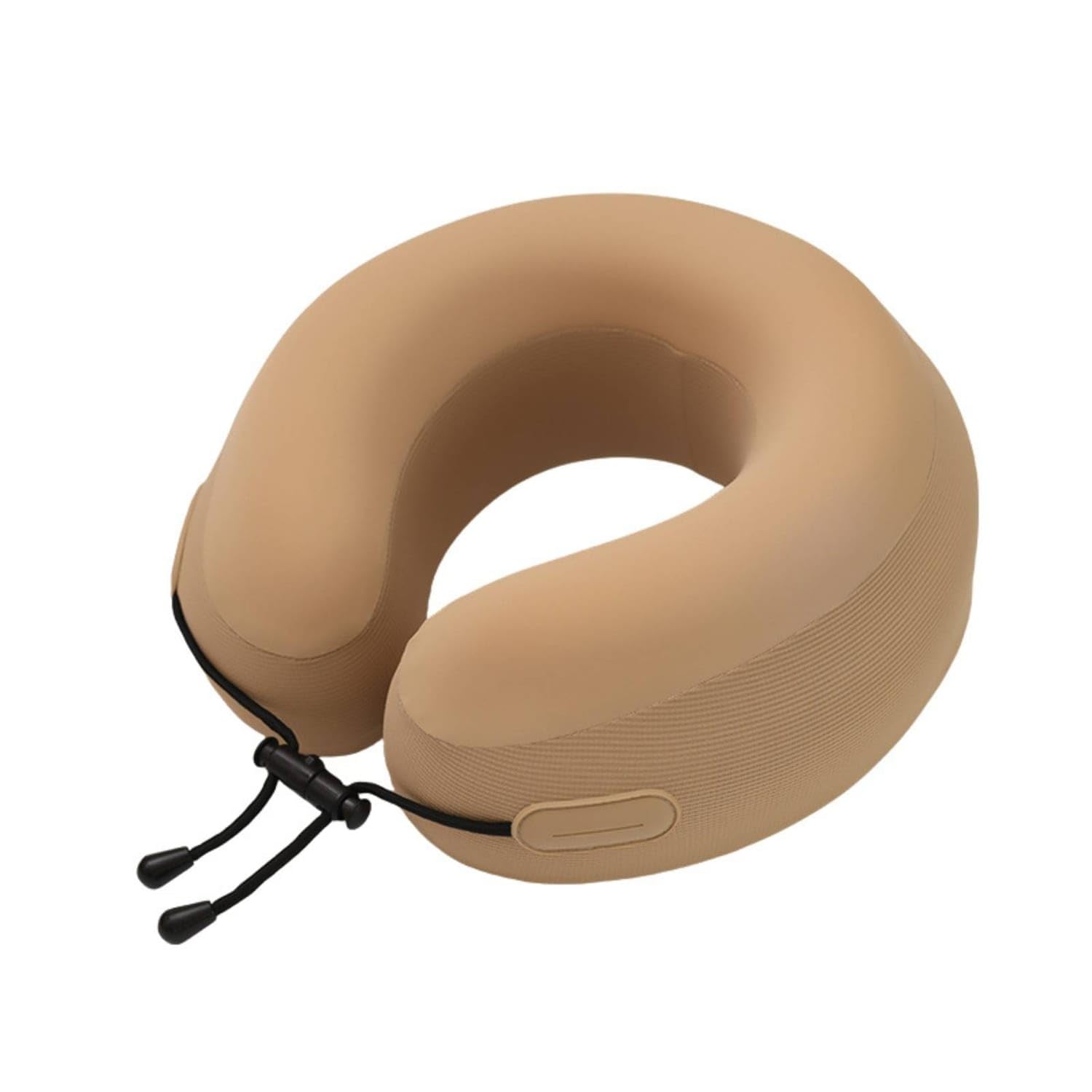 UJEAVETTE Textured Cover U-Shaped Neck Pillow Adjustable Drawstring U Shape Neck Pillow Cord Lock Headrest Hand Wash, Khaki-image-34