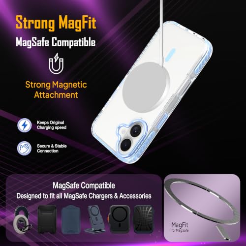 Image of Zapcase Crystal Clear Back case for iPhone 16 | PC Back | TPU Bumper with Inner Rubber Grip | Metal Camera Guard Bezel | Metal Buttons | Scratch Resistant Cover | 2 Layer Edge Protection | Light Blue