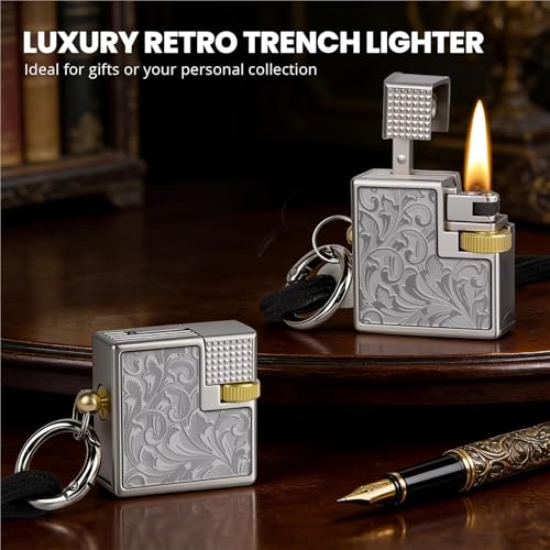 Encendedor Retro Mini de Metal Azul Compacto miniatura 4