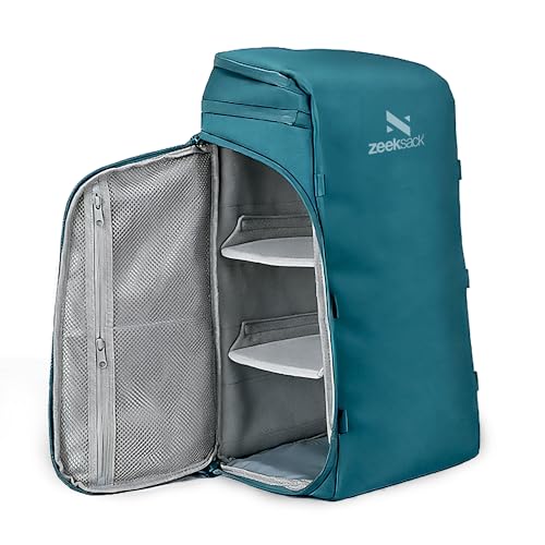 Zeeksack Rucksack Türkis 30L - The Organizer Backpack & Reiserucksack mit Laptopfach herausnehmbaren Trennern & Smart Pockets - Handgepäck-Rucksack fürs Flugzeug Arbeit Fitness & Wochenendtrips