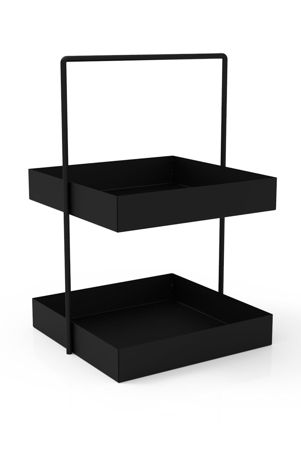 20x20 Siyah Tezgahüstü Mutfak ve Banyo Iki Katlı Organizer
