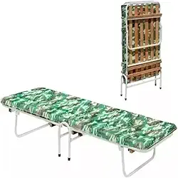 Cama Dobrável Solteiro Incluso Colchão Camping Acampamento Ferro Resistente Robusta Portátil