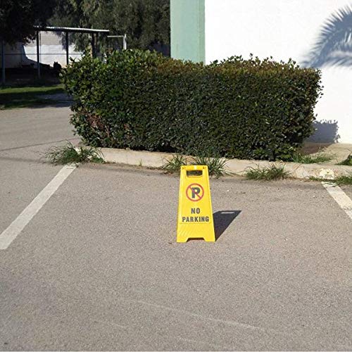 StickersLab - SEGNALE STRADALE IN PLASTICA RIPIEGABILE E PORTATILE DI PARCHEGGIO VIETATO CON SCRITTA "NO PARKING"
