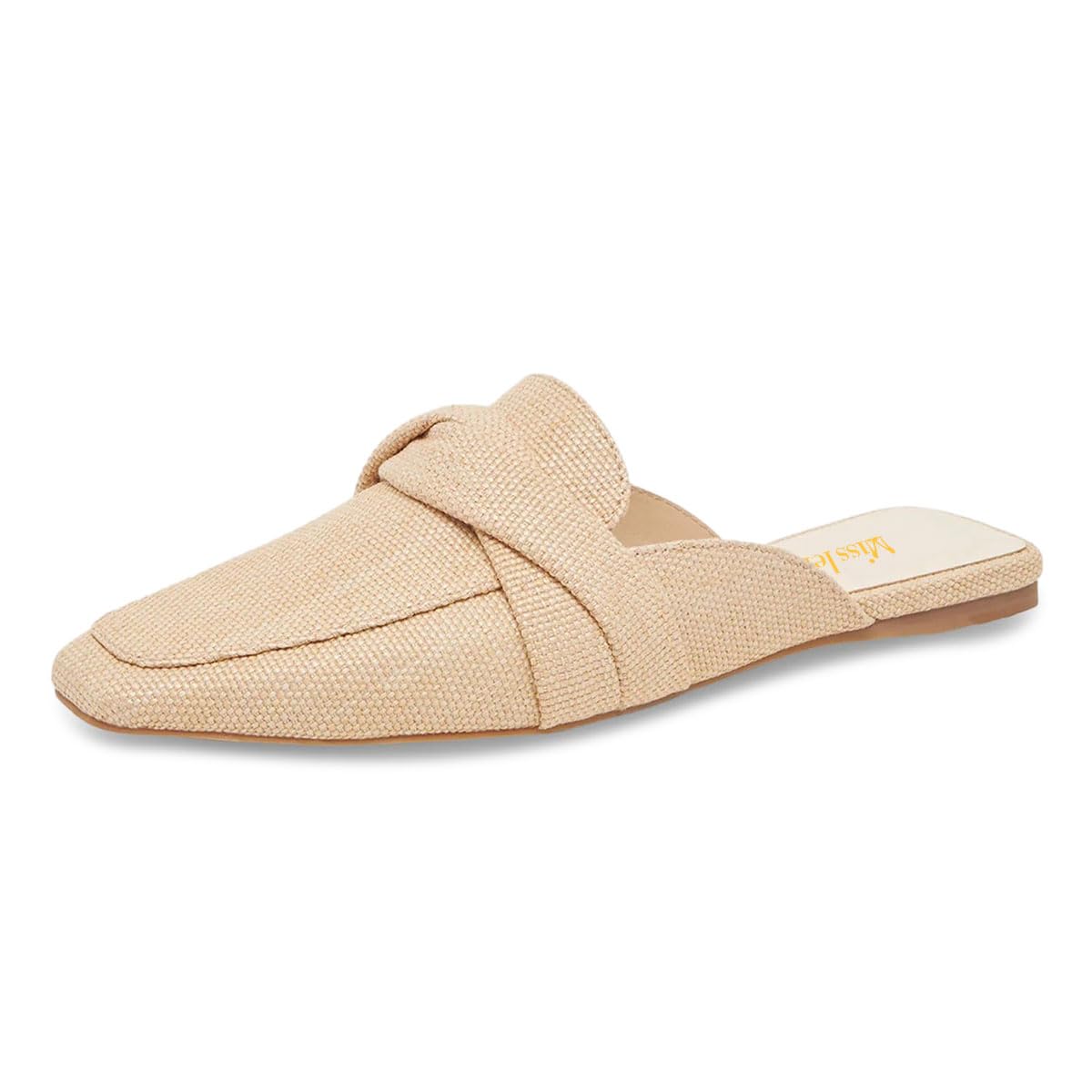 miss left Women Fashion Flats Closed Square Toe Mules Slip On Backless Slide Sandals Comfortable Prom Dress Loafer Shoes Size 4-16 US