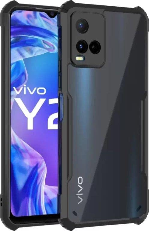 The Little ShopBack Cover Case for Vivo Y33S Crystal Clear Back case with Side Bumper || Hybrid case || Camera Pritection (Black)