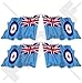 Agiter RAF Ensign Drapeau British Royal Airforce UK 5,1 cm (50 mm) bumper-helmet en vinyle autocollants, Stickers x4