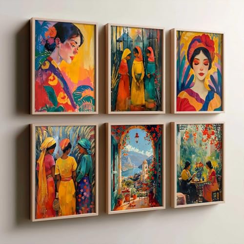 Image of kotart - Paintings Modern Art Framed Wall Painting for Living Room Bedroom - Wall Posters | Paintings with Frame - Painting for Living Room Bedroom Office Room Decor - Painting for Wall Decoration Set of 6 (19X25 INCH, D)
