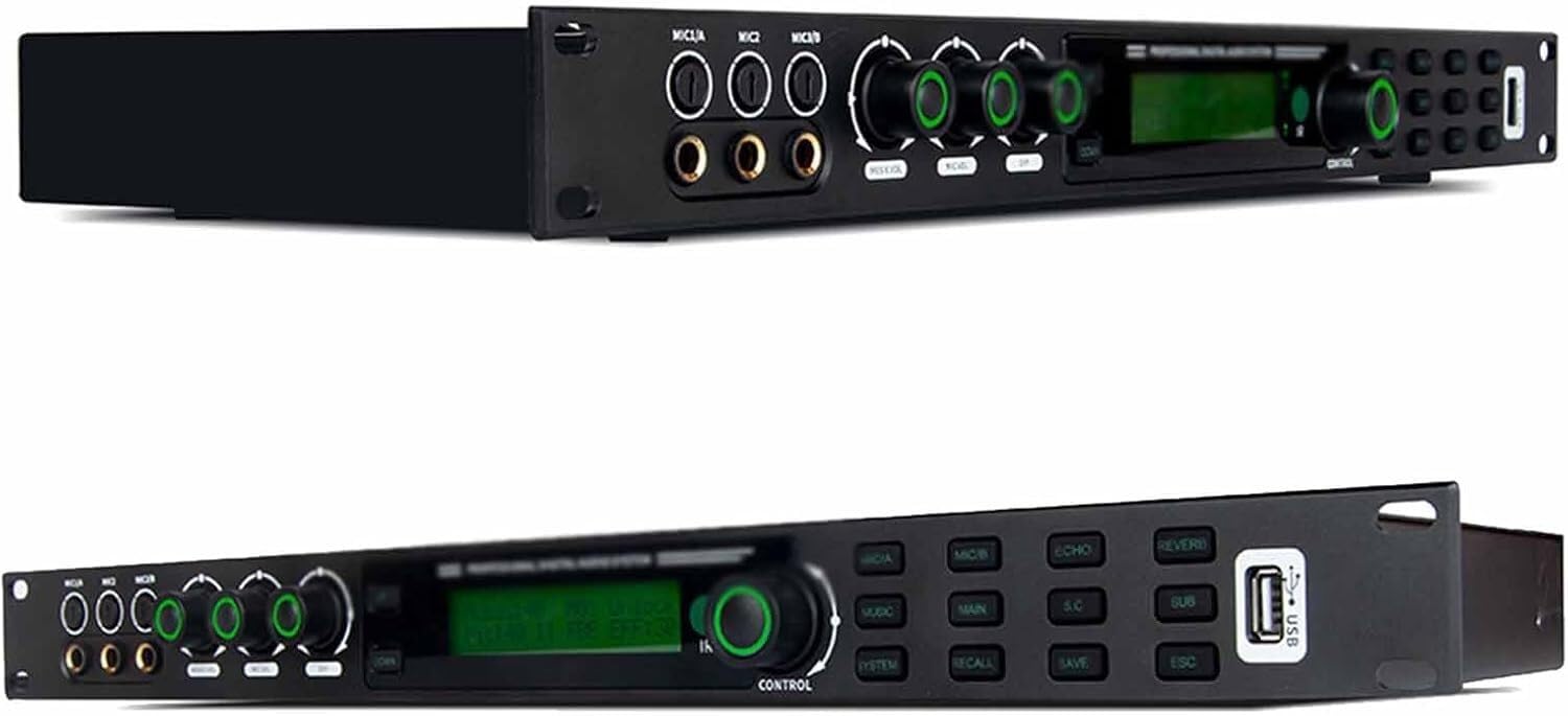 LNNW Ecualizadores Gráficos Ecualizador de preamplificador Digital, Ecualizador antiaullidos con Pantalla balanceada, Control Inteligente por computadora