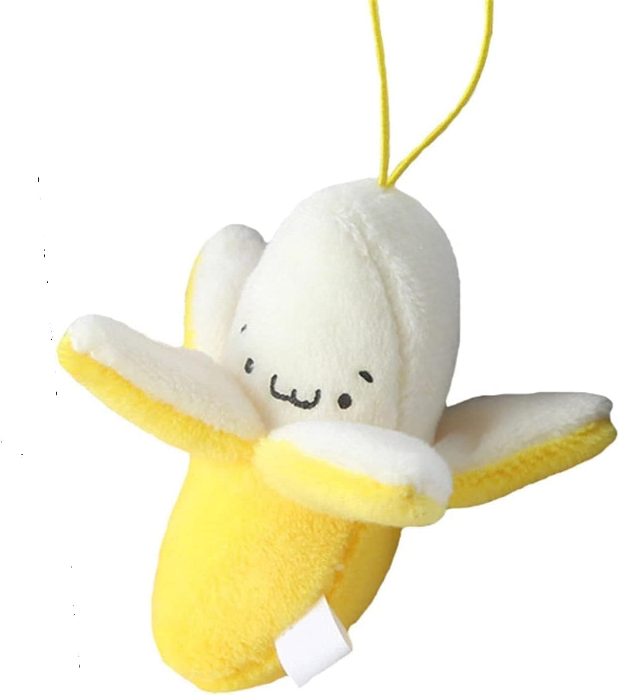 Yellow Peeling Banana Decoration, Birthday Gift PP Cotton Peeling Banana Shape Plush Pendant for Decoration