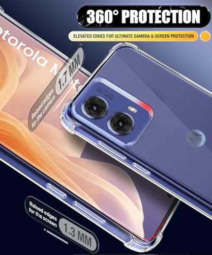 Image of WOW IMAGINE Ultra-Hybrid Crystal Clear Back Case for Motorola Moto G85 5G | Shockproof Design | Camera Protection Bump | Hard Clear Mobile Back Cover with Cushioned Edges - Transparent
