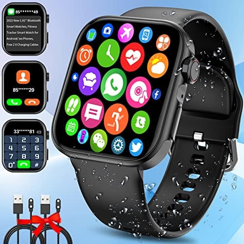 Smart Watch for Android and iOS Phones Women Men, 2023 1.81” Bluetooth Smartwatch Full Touch Screen Answer/Make Call/Text Waterproof Smart Watches, Fitness Tracker Smart Watches for Outdoor Sports