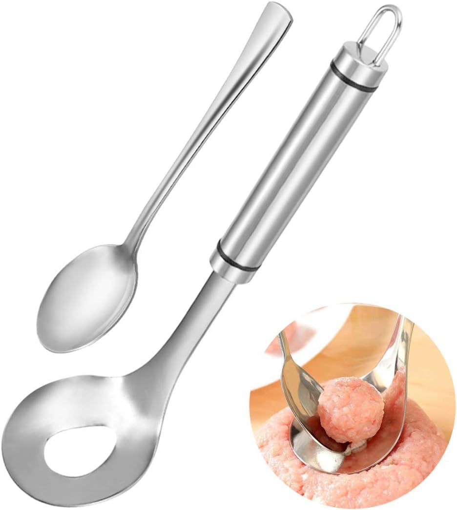 Meatball Spoon, Stainless Steel Meatball Scoop Ball Maker