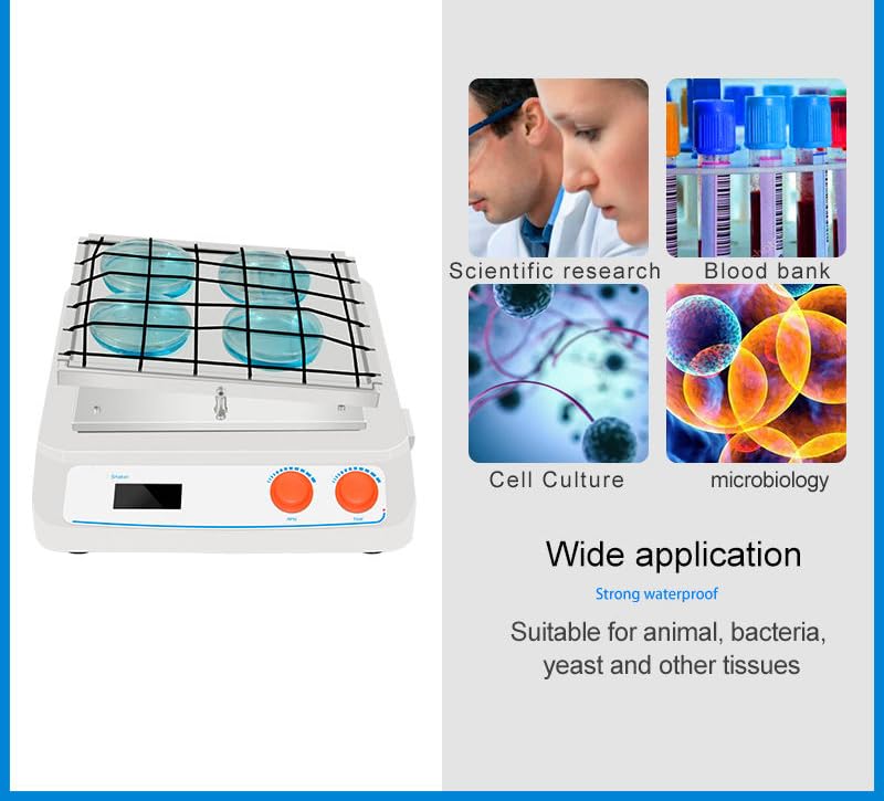 Shaking Table Rock up and Down Lab Shaker Rocking Device Shaking Instrument with Universal Tray Speed Range 10 to 80rpm Shaking Mode UP and Down